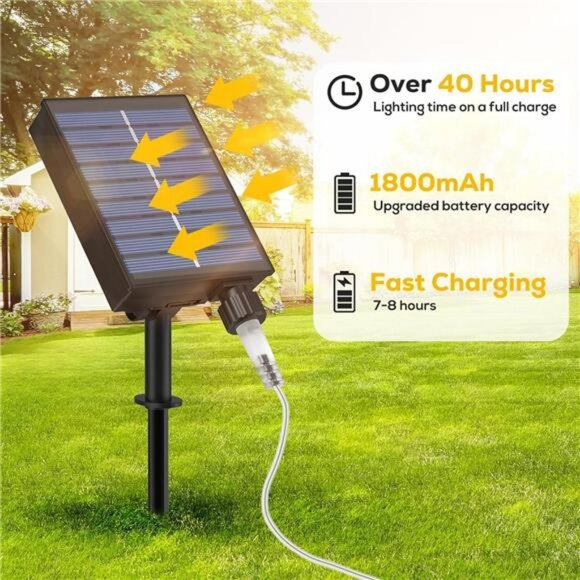 Outdoor solar rope lights waterproof LED string lights for garden patio pool dec - Picture 2 of 7